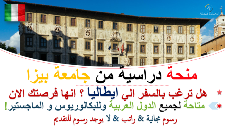 Read more about the article أحدث منحة دراسية من جامعة بيزا.