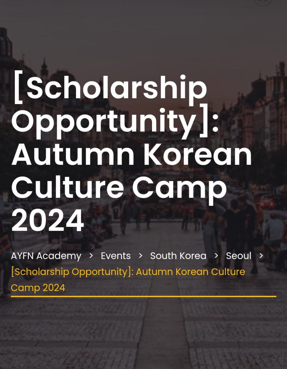 You are currently viewing  معسكر  AYFN الثقافة الكوري الخريفي 2024 (ممول بالكامل)